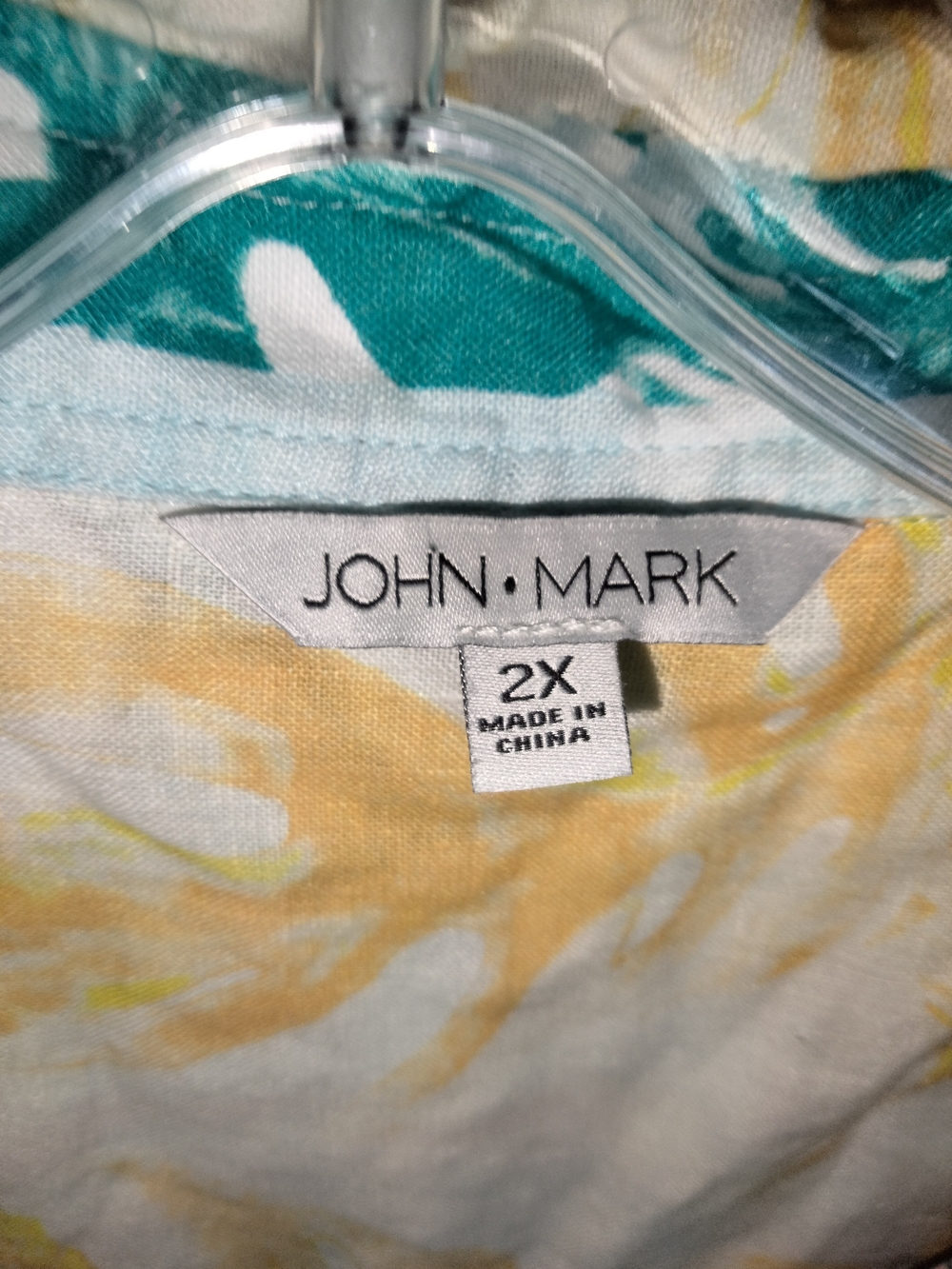 John Mark -Sz 2X- Multicolored Floral Linen Button-Down Front 3/4 Sleeve Shirt - Picture 2 of 14